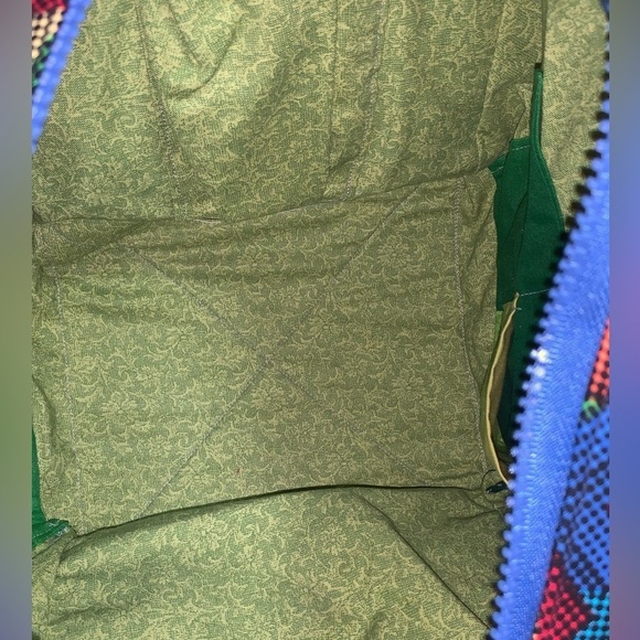 Fabric Quilted Handmade Zipper Folding Oversize Handbag Unique Funky Zips Shut - Picture 9 of 11